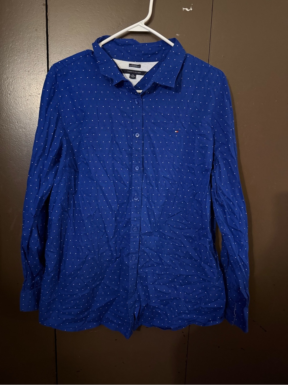 Tommy Hilfiger Royal Blue Dot-Print Button-Down Shirt